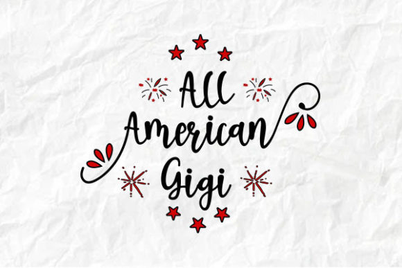 4th of July, All American Gigi: Graphics & T-Shirt Designs