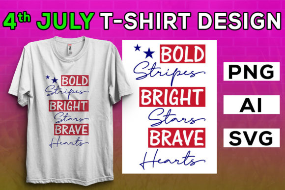4th of July T-Shirt Designs: Bold Stripes Bright Graphics