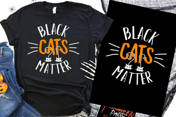 Black Cats Matter Halloween Cat Graphics & T-Shirt Designs
