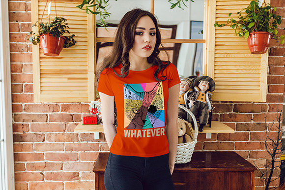 Cat Retro Style Vintage T-Shirt Design: Graphics & Print Templates