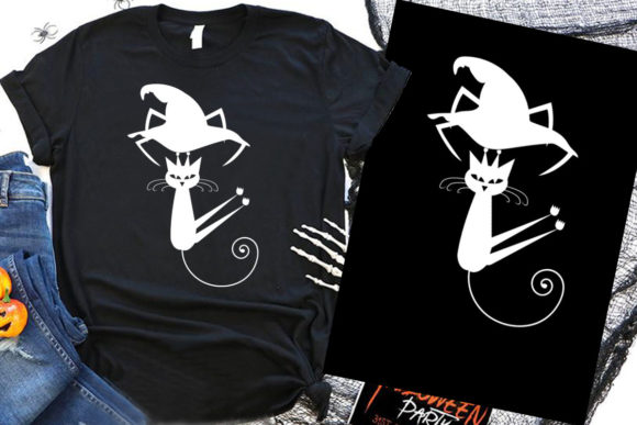 Halloween Cat Cap Graphics for T-Shirt Designs