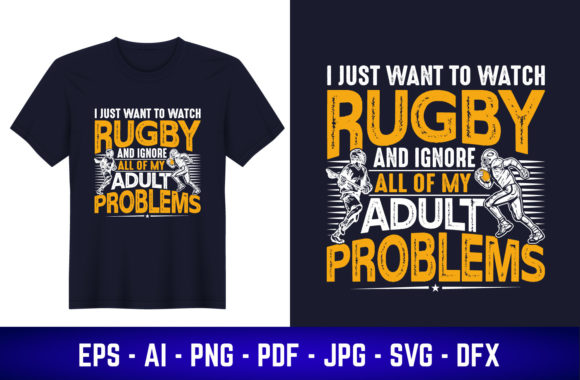 Rugby T Shirt Design Vector: Graphics for Crafts & Real Client Projects