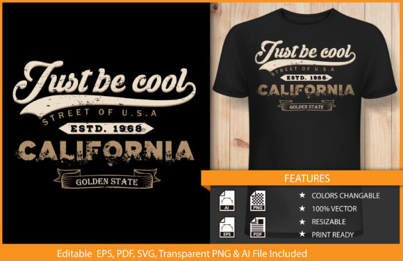 T-Shirt Just Be Cool Typography Design: Graphics for Bold T-Shirt Designs
